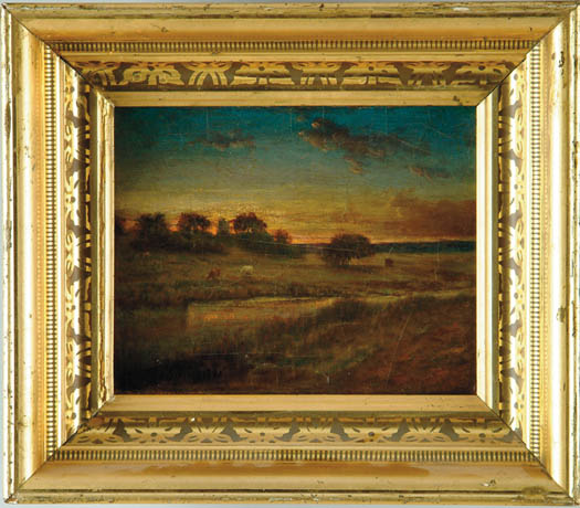 Appraisal: GEORGE INNESS SR or JR American th Century SUNSET LANDSCAPE