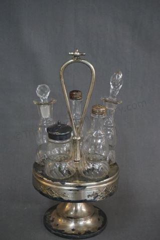 Appraisal: Simpson Hall Miller Co Condiment Caddy ca Antique Silverplate with