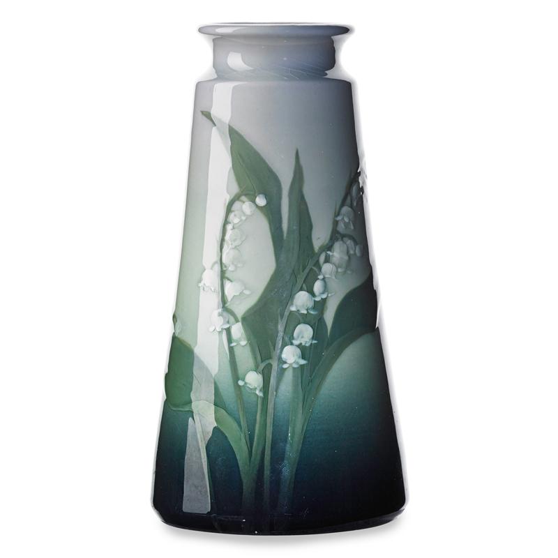 Appraisal: L ASBURY ROOKWOOD Vase w Lily of the Valley Condition