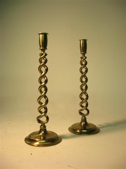 Appraisal: Pair of bronze candle sticks th century H in