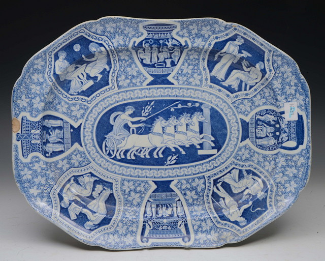 Appraisal: A TH CENTURY BLUE AND WHITE OCTAGONAL MEAT DISH the