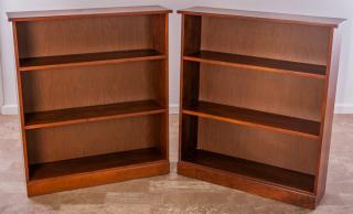 Appraisal: Cherry Three Pair of cherry bookshelves having three shelves each