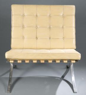 Appraisal: Knoll Barcelona chair A Knoll Barcelona Chair nd half th