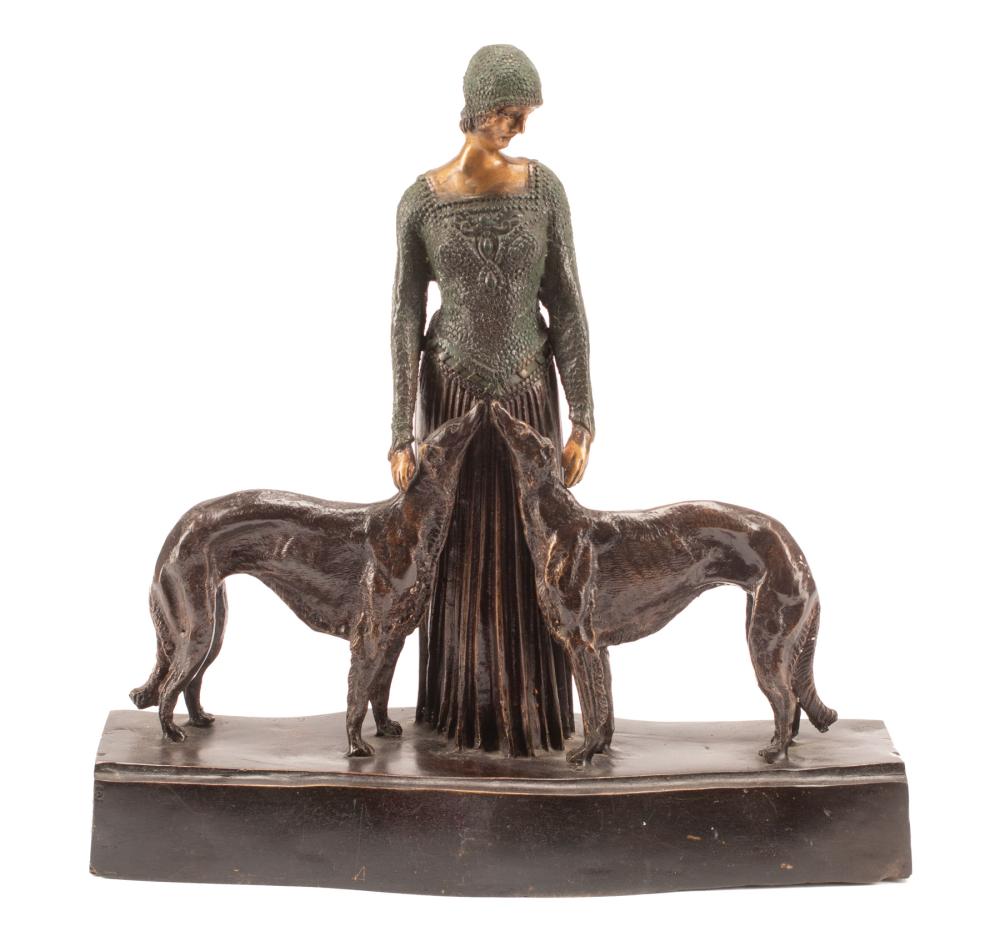 Appraisal: Art Nouveau-Style Patinated Bronze Figural Group of Les Amis de