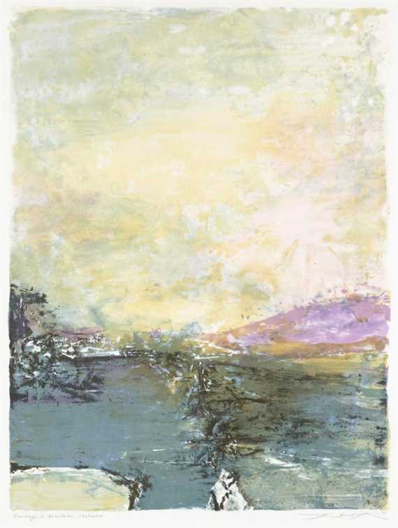 Appraisal: ZAO WOU-KI Paysage Marine Aquatint-Etching Signed lower right and dated