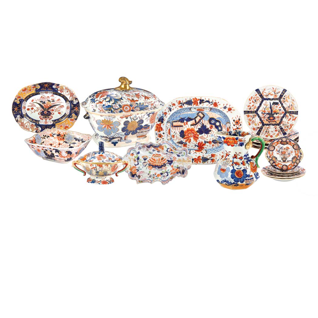 Appraisal: Assembled Mason's Ironstone Dinner Service th Century In the Imari