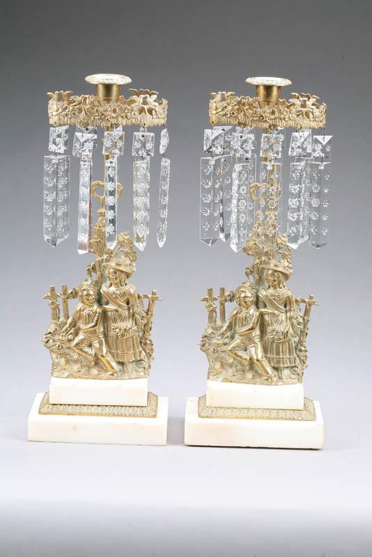 Appraisal: PAIR OF GIRANDOLES Brass single light girandoles depicting a boy