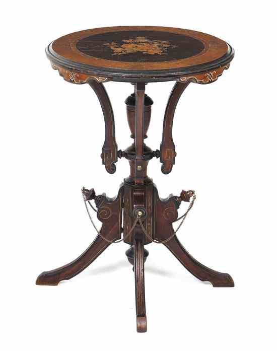 Appraisal: A Late Victorian Pedestal Table the circular top centered with