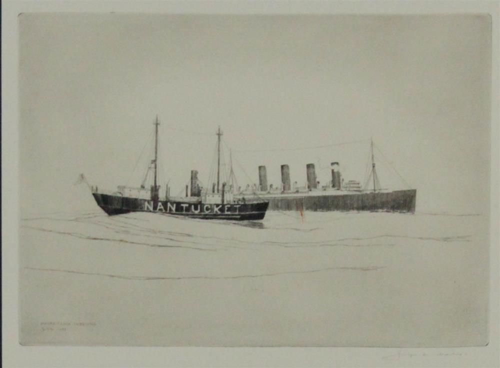 Appraisal: GEORGE CANNING WALES AMERICAN - MAURETANIA INBOUND Etching x in