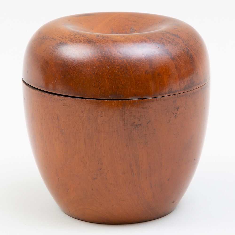 Appraisal: Large Apple Form Fruitwood Tea Caddy Lacking stem x in