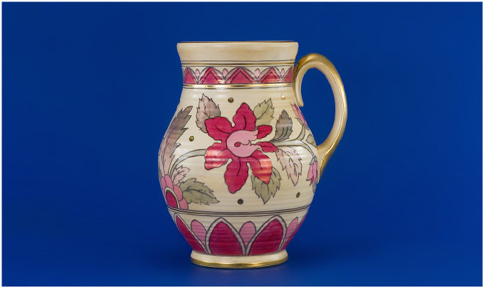 Appraisal: Crown Ducal Lotus Jug Flowers and leaves on a cream