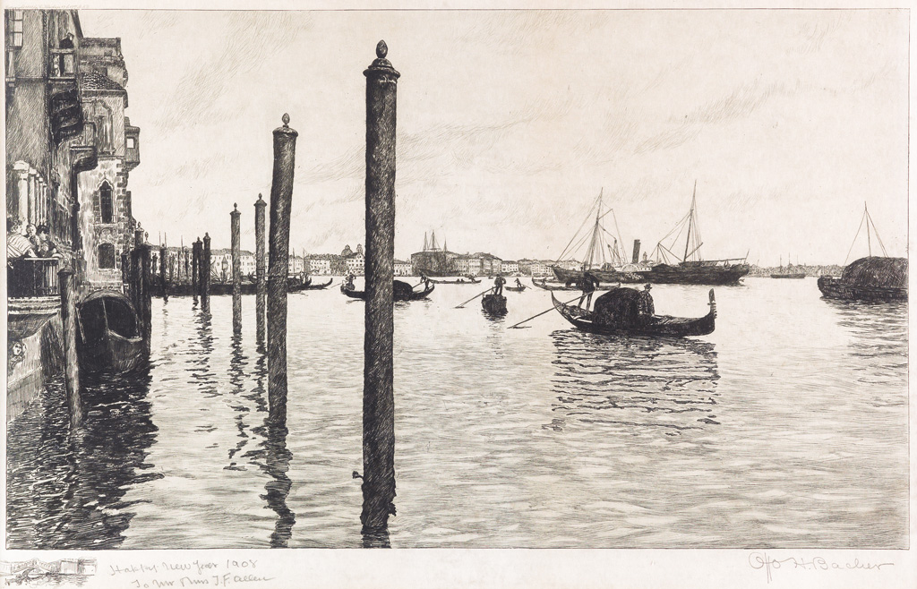 Appraisal: OTTO HENRY BACHER after Grand Canal Vanice Etching x mm