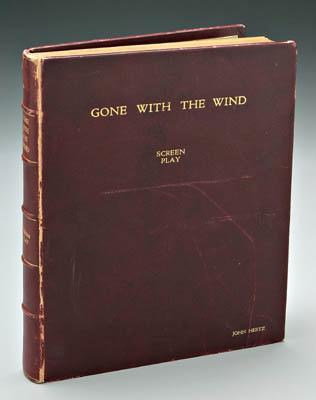 Appraisal: Selznick signed Gone With The Wind script presentation copy inscribed