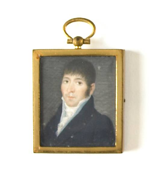 Appraisal: A rectangular portrait miniature on ivory of a gentlemen French