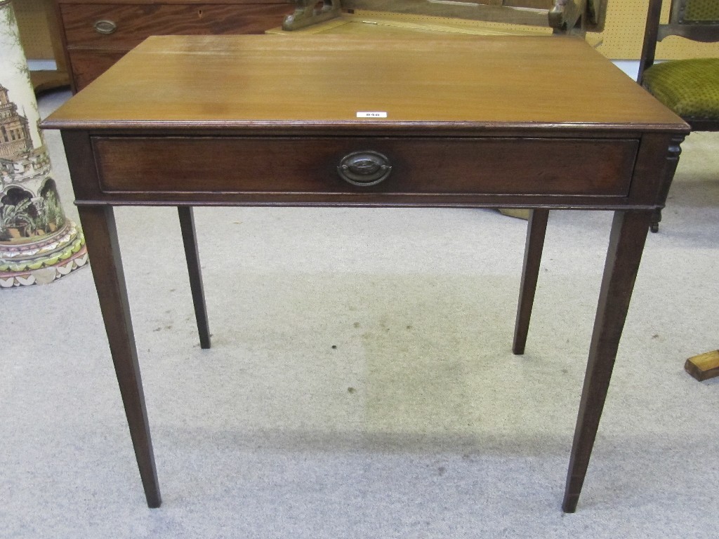 Appraisal: th century mahogany single drawer side table