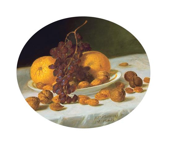 Appraisal: JOHN FRANCIS American - A Pair Still Life with Grapes