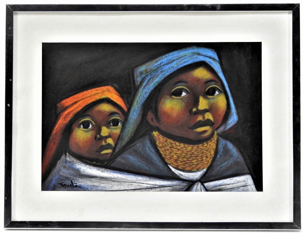 Appraisal: RODOLFO NIETO SOCIAL REALIST MOTHER CHILD PAINTING Latin America Mexico