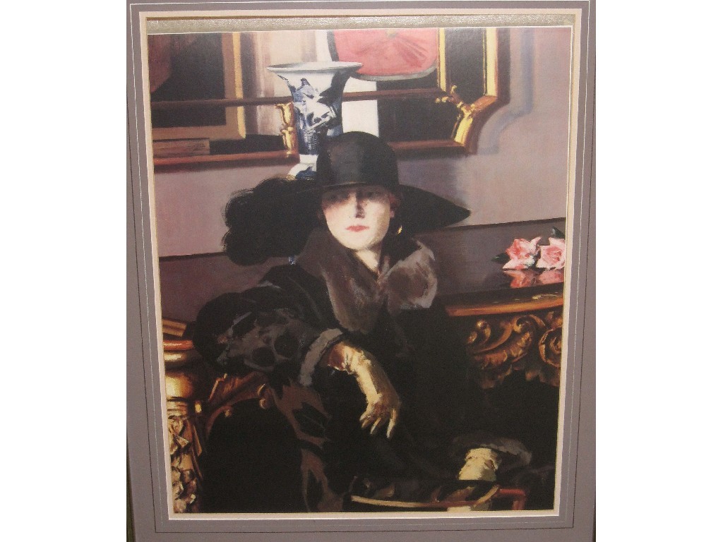 Appraisal: After JCB CADDELL Reproduction print 'The Feather Hat'