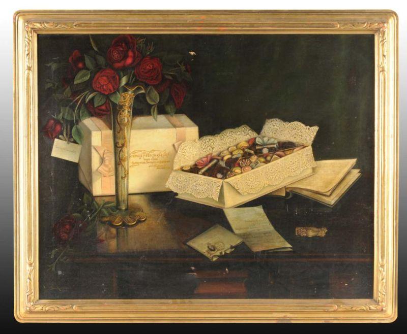 Appraisal: Oilette Faux Painting for Whitman Chocolates Description Circa s to