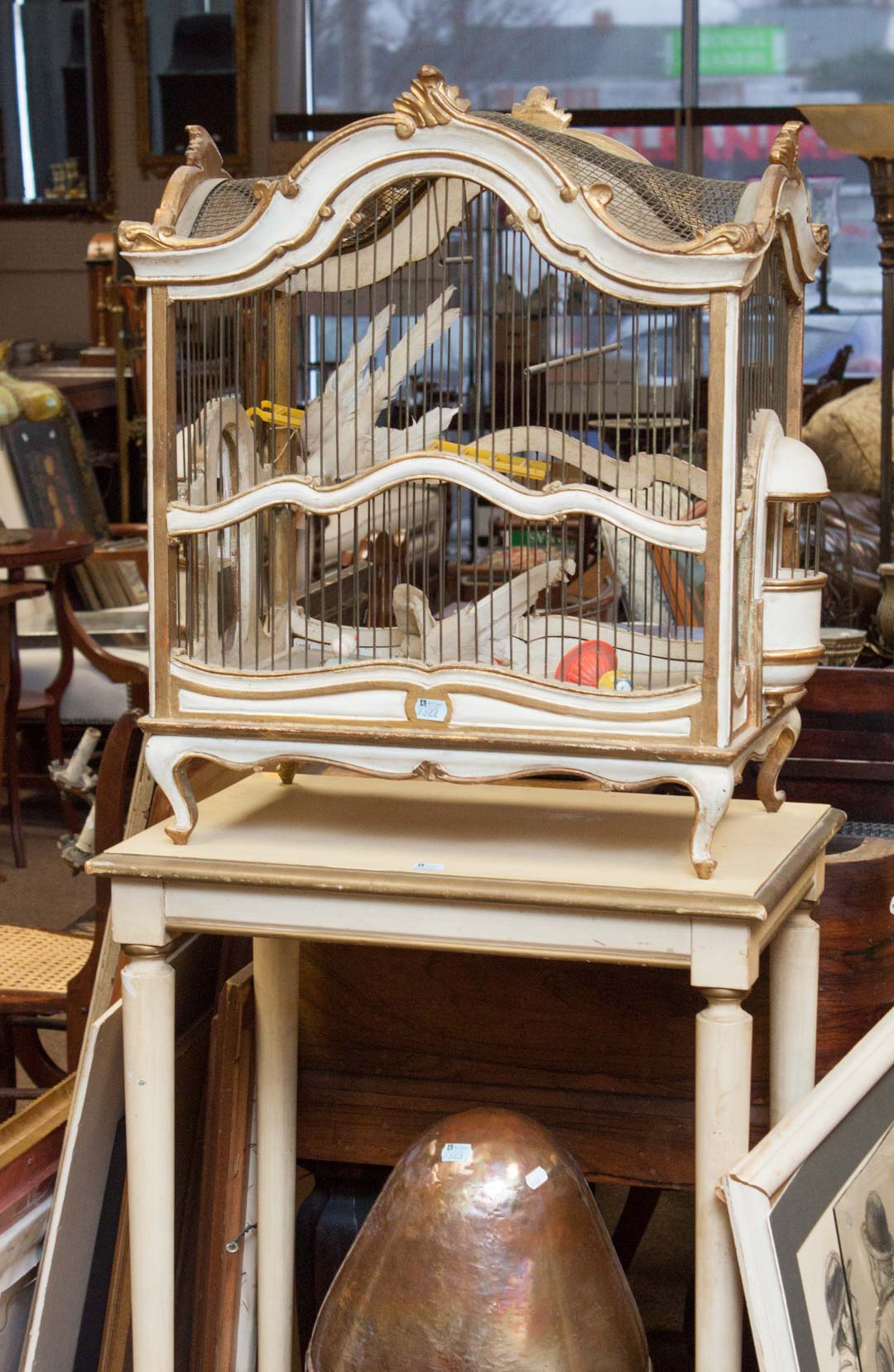 Appraisal: Bird cage on stand