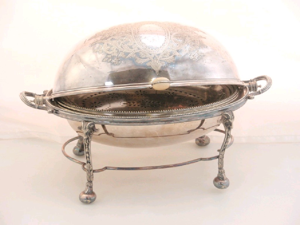 Appraisal: A late Victorian EPNS breakfast tureen by Hukin Heath the