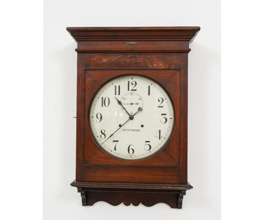 Appraisal: Large Seth Thomas mahogany cased wall clock th c h