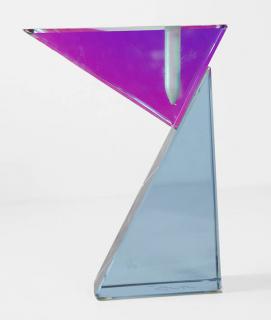 Appraisal: Steven Jon Clement art glass sculpture executed in purple to