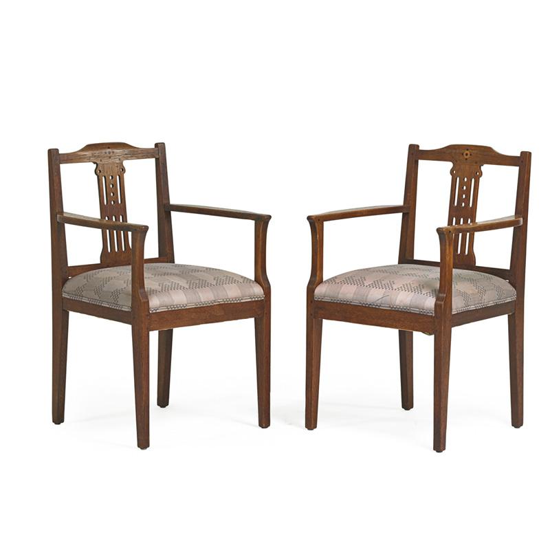 Appraisal: JACQUES VAN DEN BOSCH T'BINNENHUIS Pair of armchairs JACQUES VAN