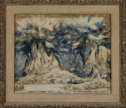 Appraisal: Luciano Miori th C Mountain Landscape Mixed media on paper