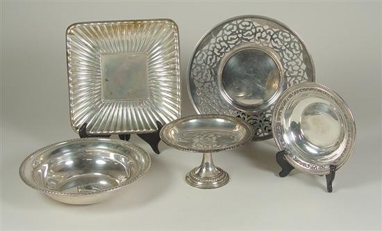 Appraisal: Five Pieces of Sterling Holloware Including International footed salver Gorham