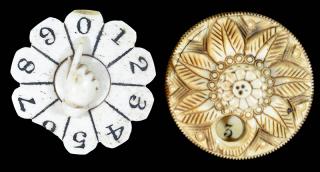 Appraisal: Pair of Ivory Whist Markers Circa The top of the