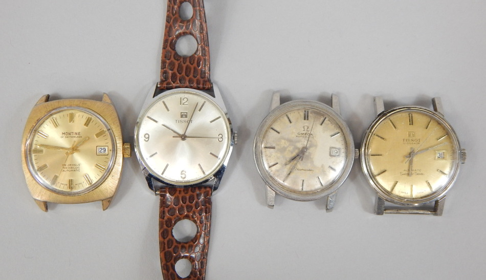 Appraisal: Four thC gentleman's wristwatches an Omega Seamaster automatic with date