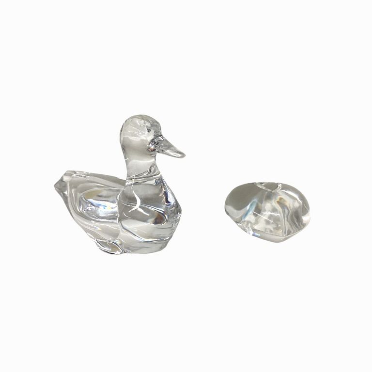 Appraisal: Baccarat Crystal Duck And Heart Baccarat Crystal Duck And Heart