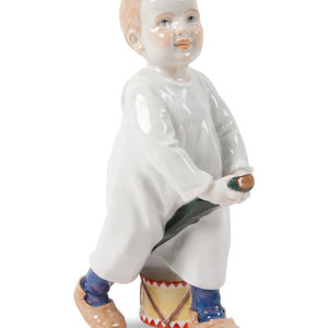 Appraisal: A Meissen Porcelain Figure of a Boy with Drum by