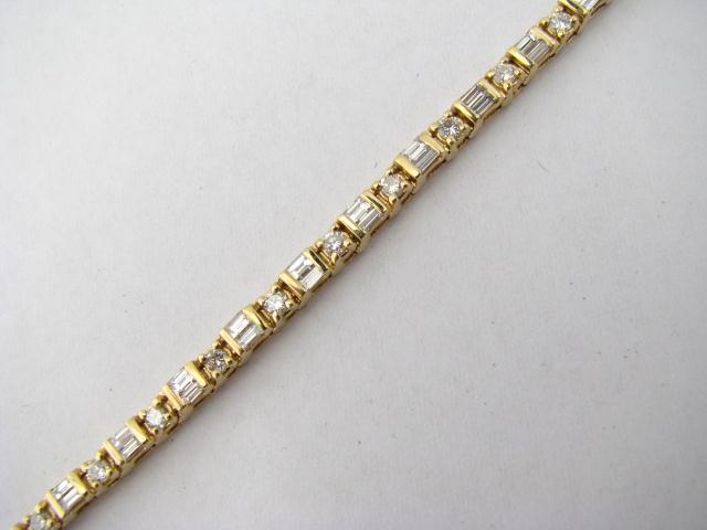 Appraisal: K Yellow Gold Lady's Diamond Line Bracelet with round and