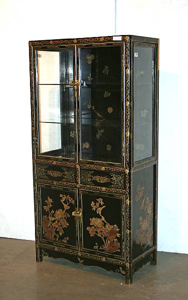 Appraisal: A chinoiserie decorated vitrine cabinet