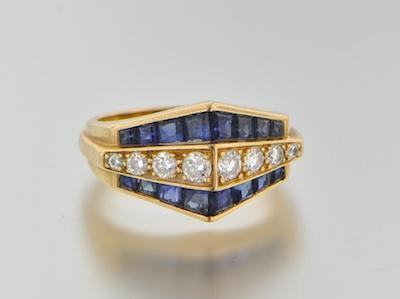 Appraisal: A Ladies' Sapphire and Diamond Ring k yellow gold ring