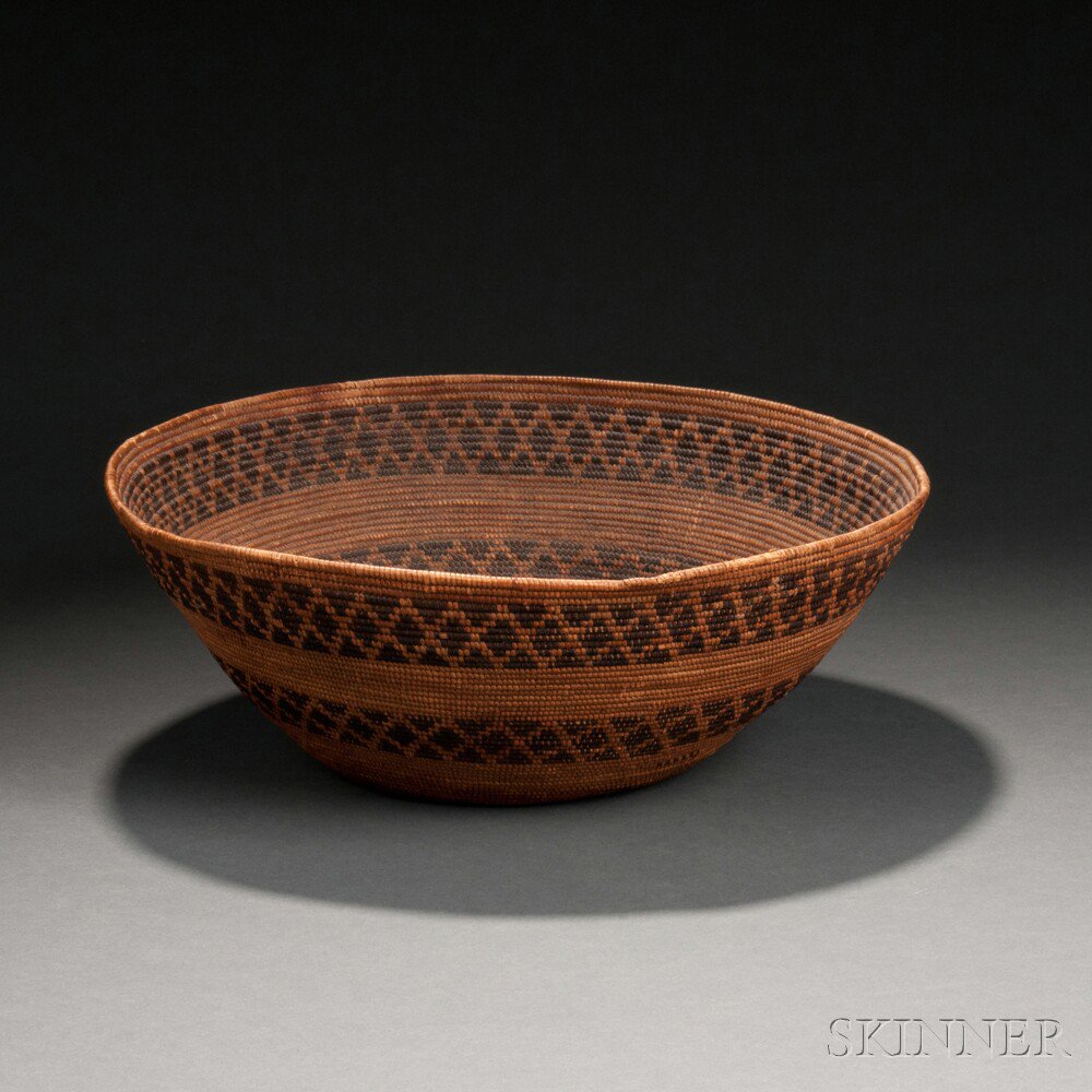 Appraisal: Yokuts Coiled Basketry Bowl c last quarter th century with