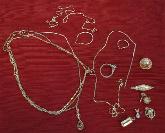 Appraisal: MISCELLANEOUS K GOLD JEWELRY