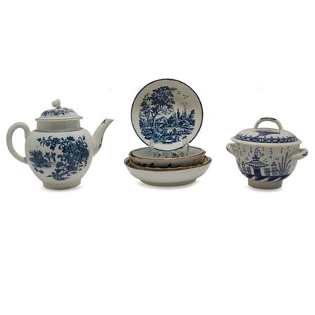 Appraisal: Group of English Blue and White Transferware Porcelain Table Articles