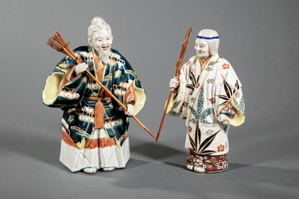 Appraisal: Pair of Japanese Kakiemon Porcelain Figures of an Elderly Couple