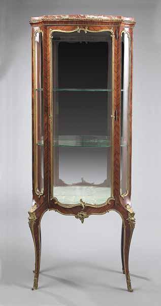 Appraisal: A Louis XV-Style Rosewood and Ormolu-Mounted Vitrine th c the