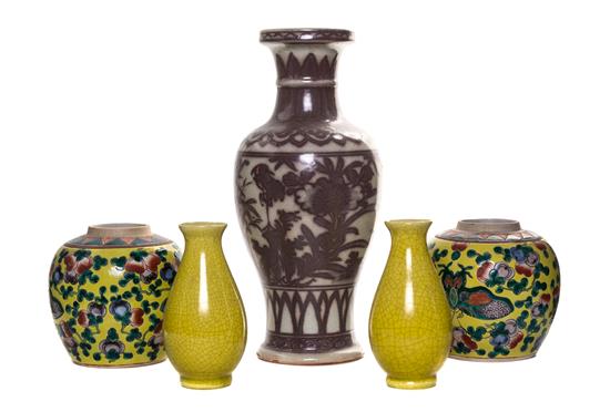 Appraisal: Sale Lot A Group of Five Chinese Porcelain Articles comprising