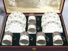 Appraisal: A set of six Staffordshire cups and saucers in original