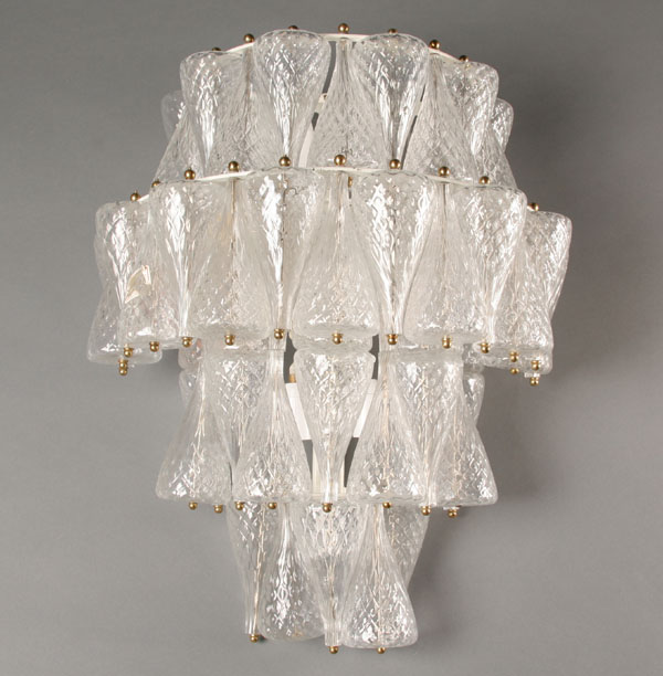 Appraisal: Barovier and Toso Sconce compositional fixture of quilted cone shape