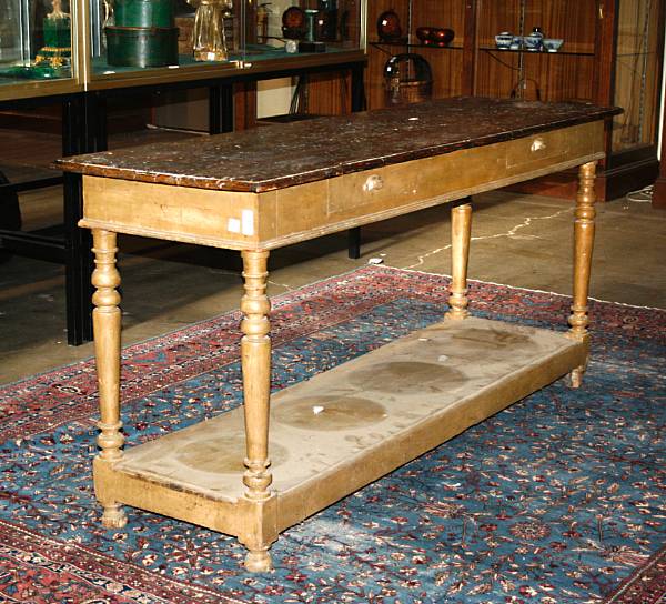 Appraisal: A French Provincial painted library table late th century height