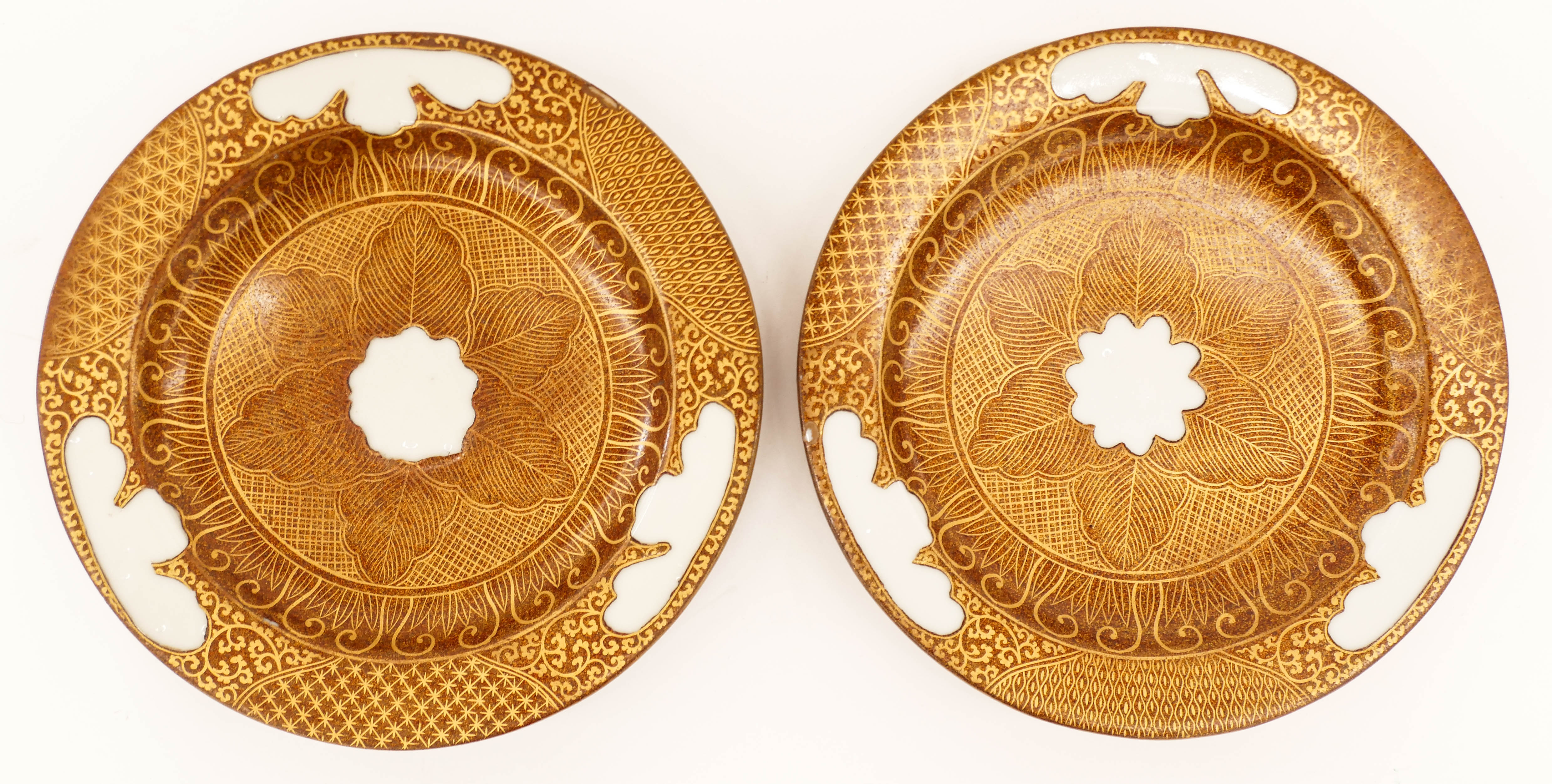 Appraisal: Pair Japanese Edo Lacquered Porcelain Plates '' Unusual pair of