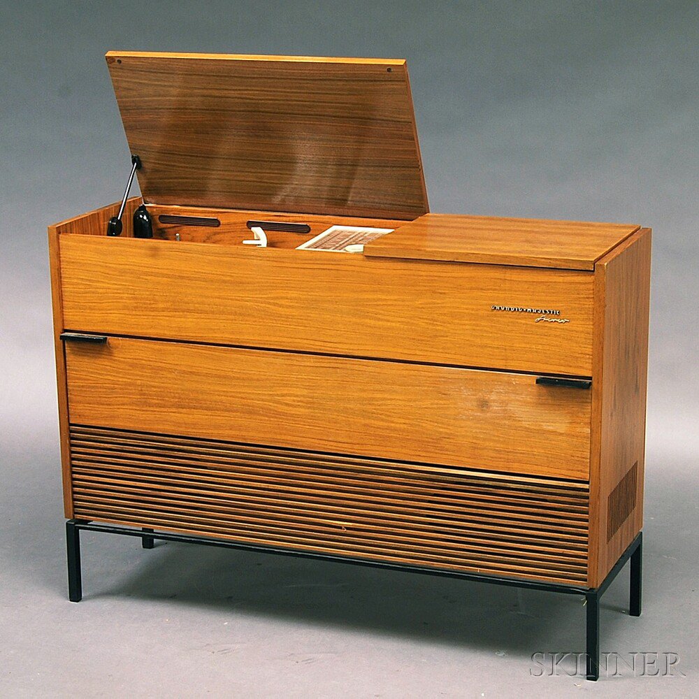 Appraisal: Teak Grundig-Majestic Console Stereo mid- th century ht wd dp