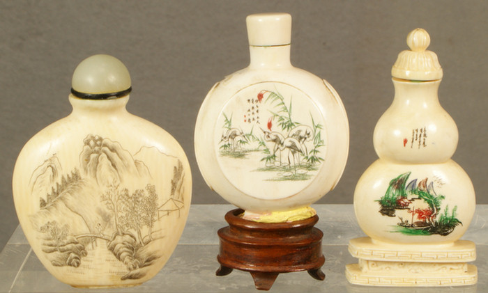 Appraisal: Lot of ivory Chinese snuff bottles - high th- th