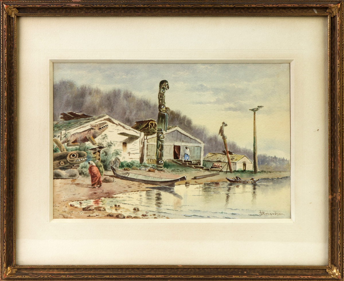 Appraisal: Theodore J Richardson American - NW Coast Fisherman's Village with